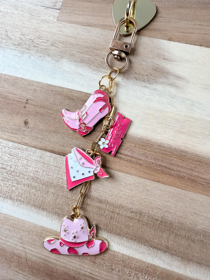 6 Piece Pink Cowgirl Kindle Charm Bundle, Dust Plug Charm for Kindle E-reader iPhone iPad, Book Lover Gift, Kindle Accessories USB C Port