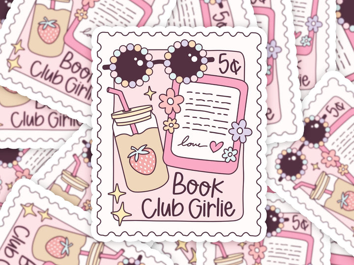 Pink Bookish Girlie Sticker, Book Club Sticker, Kindle Accessories Bookish Kindle Gifts 3WE