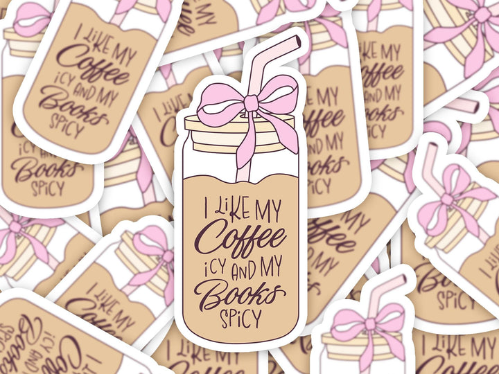 Books and Iced Coffee Sticker, Book Club Sticker, Kindle Accessories Bookish Kindle Gifts T3HD