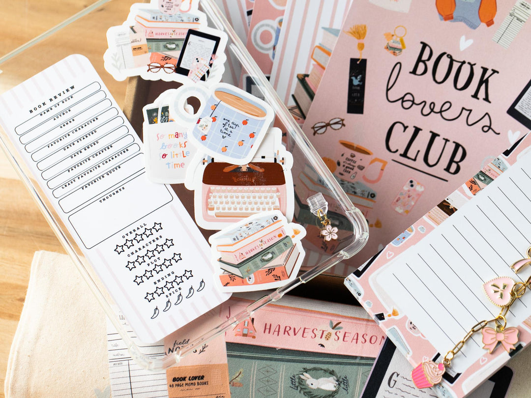 Pink Blind Date with A Kindle Box, E-reader Charms Stickers Inserts Cases Dust Plug and Notepad