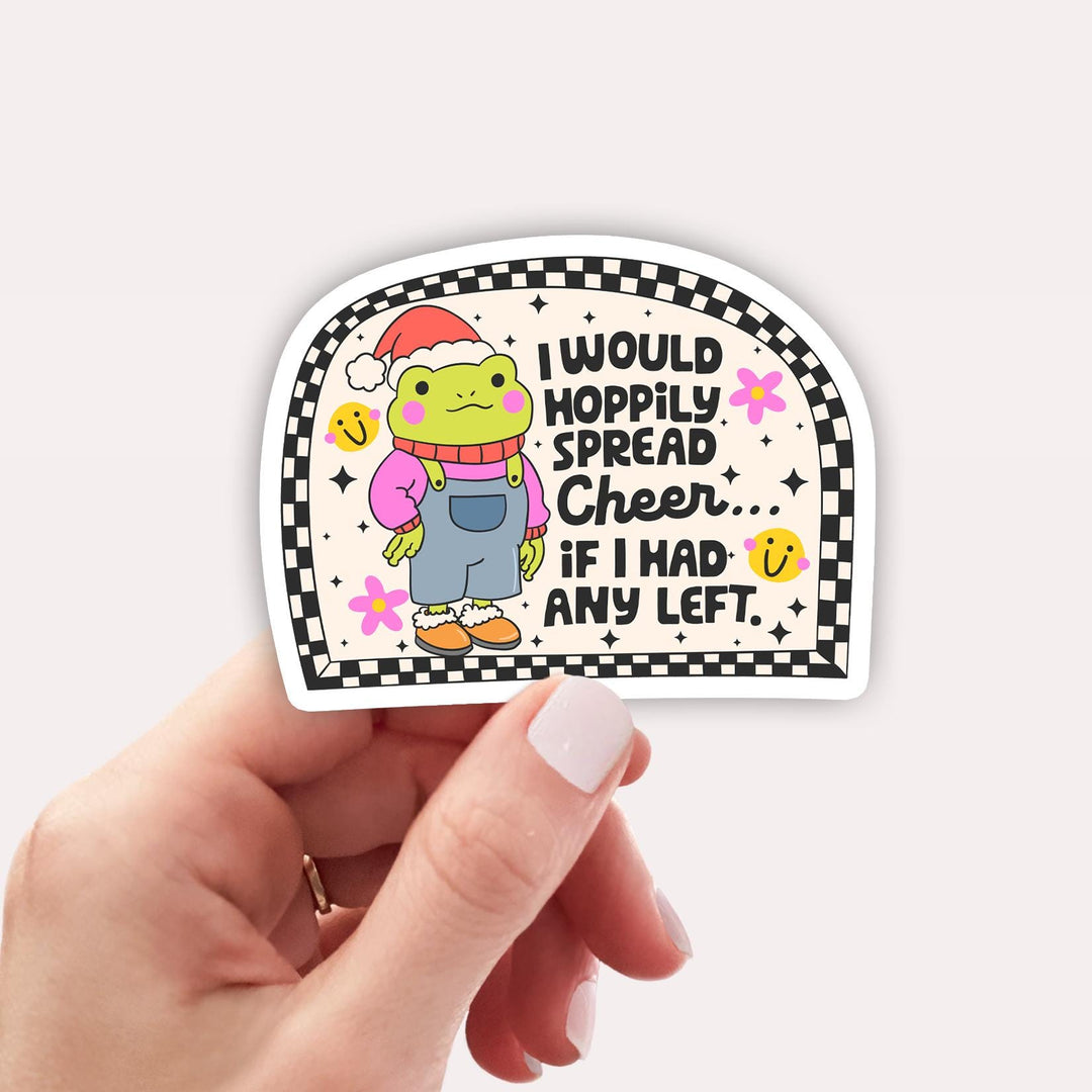 Sarcastic Christmas Frog Sticker, Bookish Gift, Kindle Accessories