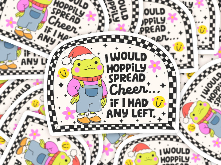 Sarcastic Christmas Frog Sticker, Bookish Gift, Kindle Accessories