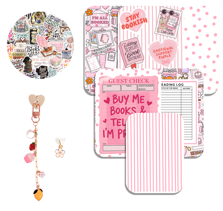 Kindle Accessory Bundle with 6 Inserts, 1 Charm, 1 Dust Plug & 20 Stickers