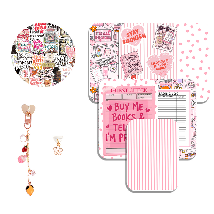 Kindle Accessory Bundle with 6 Inserts, 1 Chain Charm, Dust Plug,  20 Stickers