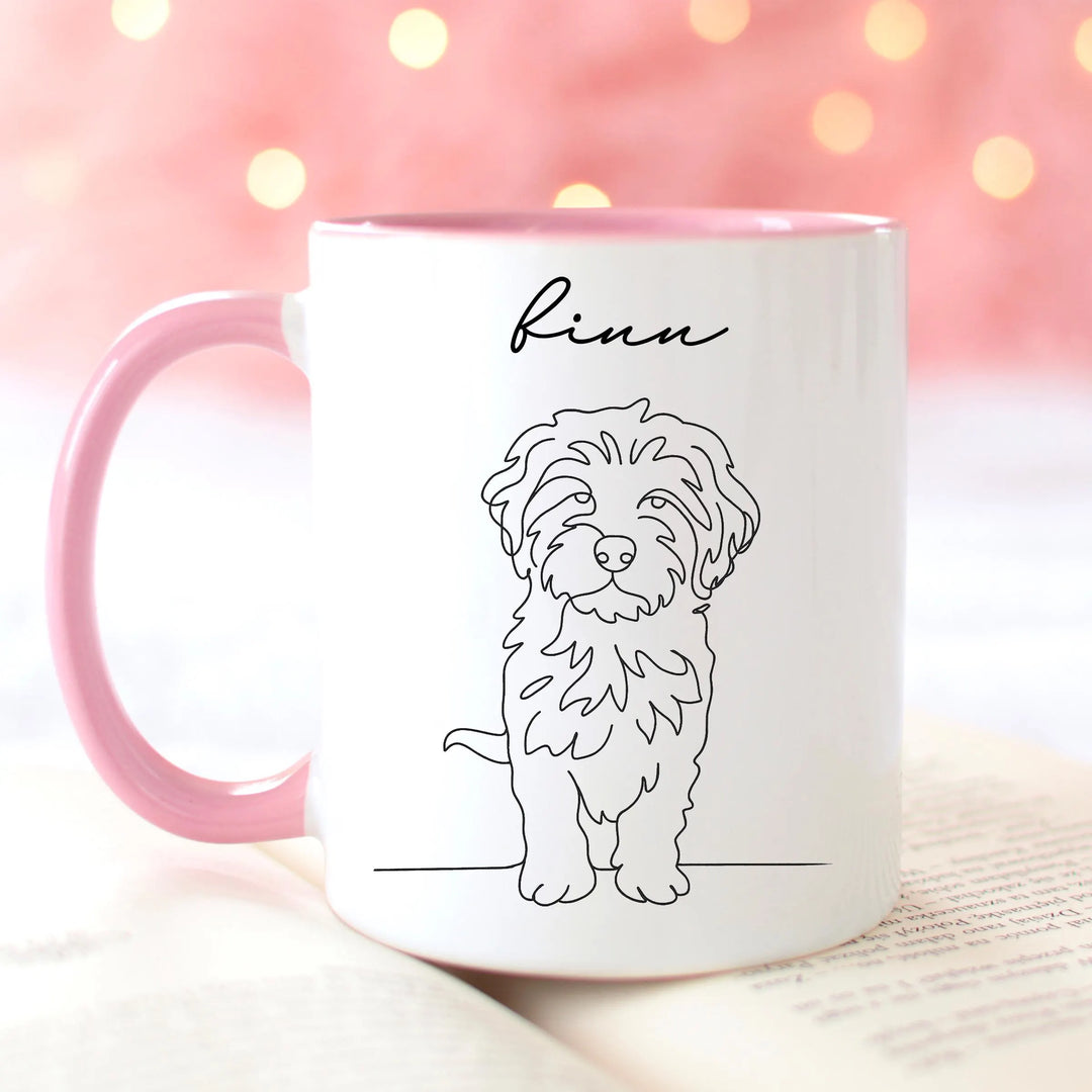 Personalized Dog Mug with Line Art Portrait