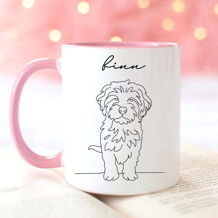 Personalized Dog Mug with Line Art Portrait