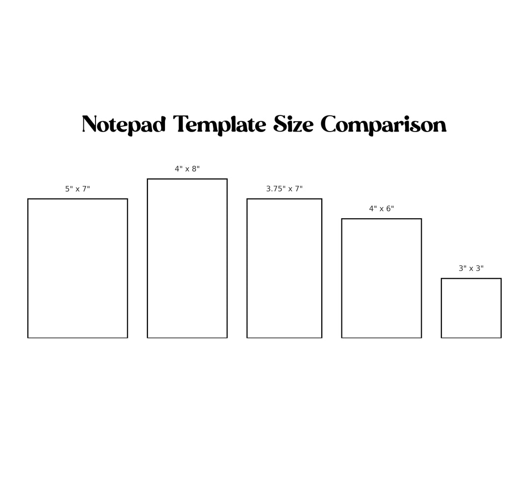 Notepad Templates All Sizes