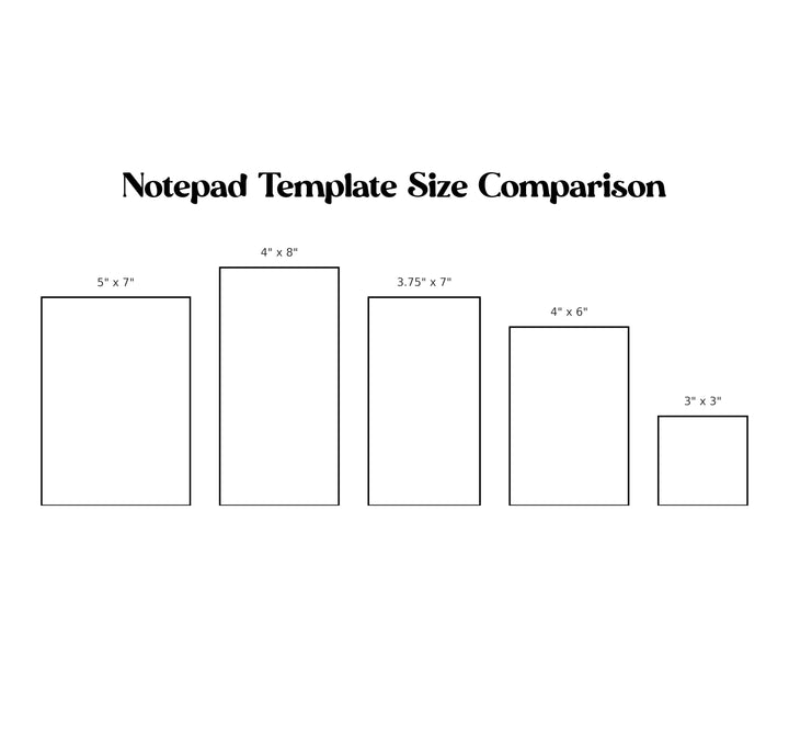 Notepad Templates All Sizes