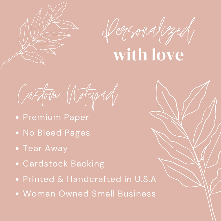 Personalized Notepad Lemon Tree, Custom Stationery